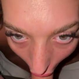 Alannasworldx Giving a Perfect Blowjob on White Cock in POV