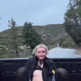 Madiruve Naked and Masturbating Pussy on Driving Truck