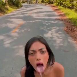 Brenda Trindade – Blowjob Outside Facial Cumshot