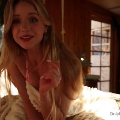 Caroline Zalog Livestreaming in Bed with Micro Bikini l Ultrathots