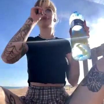 Sally Dinosaur Upskirt Play On The Public Beach With Sex Toys l Ultrathots